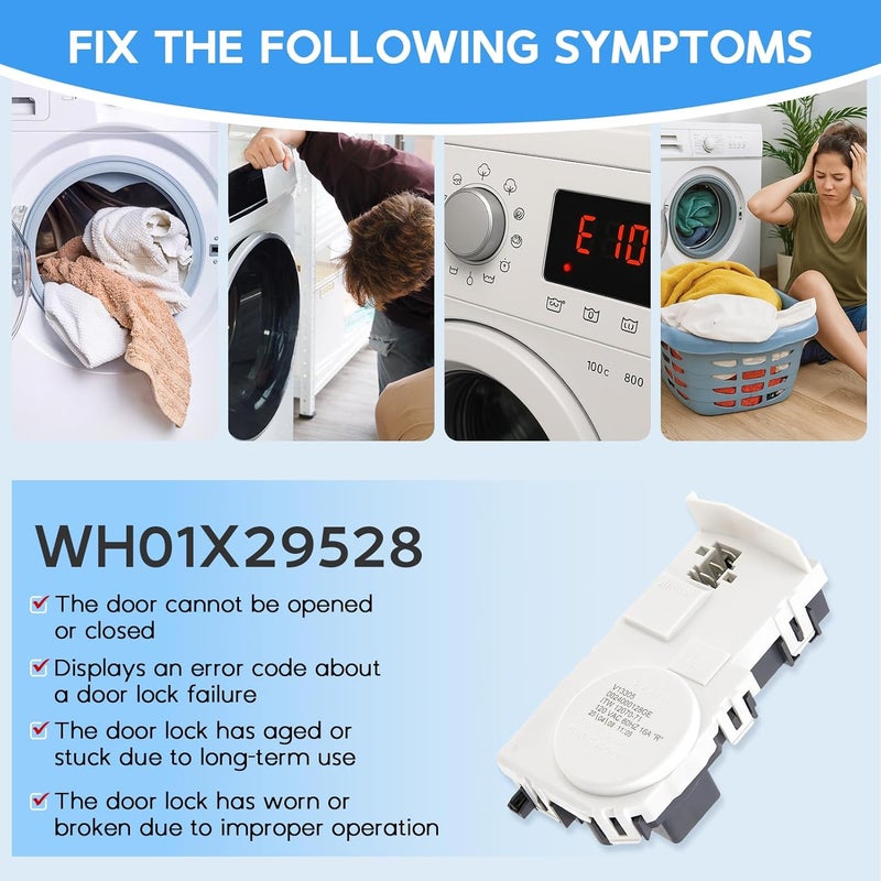 Cusvivid Upgraded WH01X29528 Washer Door Lock for GE Front Load Washing Machine Replaces AP6985313, EAP12749276, 4958749, PS12749276, PD00060769 Door Lock - Image 5